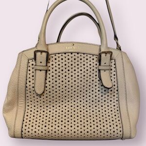 Kate Spade Mercer Isle Sloan Satchel Crossbody Leather Bag Ostrich Egg Off White